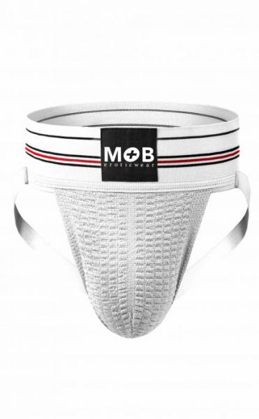 Mob Fetish Jockstrap White Medium 3in Waistband(bulk) Sex Toy Product