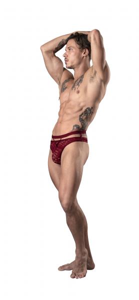 Lucifer Cutout Thong Burgundy L/xl Sex Toy Product