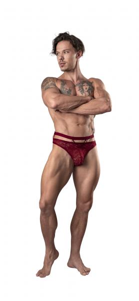 Lucifer Cutout Thong Burgundy S/m Sex Toy Product