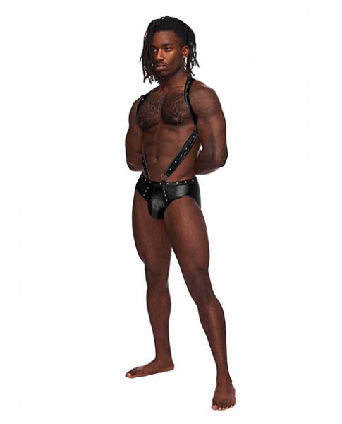 Uranus Studded Harness Black L/xl Sex Toy Product