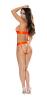 Strap Tease Bra & Crotchless Panty Neon Orange L/xl Sex Toy Product Image 4
