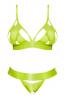Strap Tease Bra & Crotchless Panty Neon Yellow L/xl Sex Toy Product Image 3