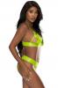 Strap Tease Bra & Crotchless Panty Neon Yellow L/xl Sex Toy Product Image 4