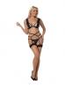 Ruffled Bra Garter & Panty Black 2xl Sex Toy Product Image 3