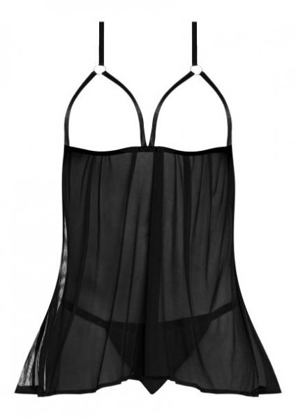 Sassy Cupless Babydoll & Panty Set Black L/xl Sex Toy Product