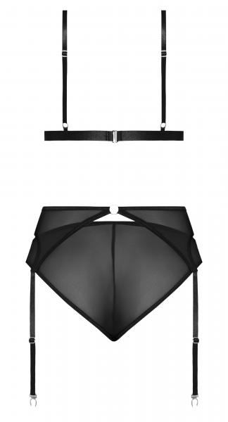 Sassy Bra Garter & Rouched Panty Black 2xl Sex Toy Product