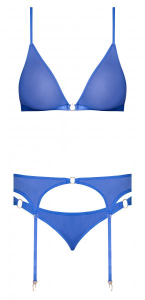 Sassy Bra Garter & Rouched Panty Cobalt 2xl Sex Toy Product