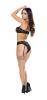 Ooh La Lace Demi Bra Garter & Tanga Black L/xl Sex Toy Product Image 1