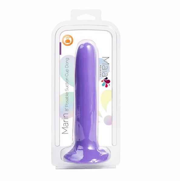Marin 8 In Posable Silicone Dong Purple Sex Toy Product