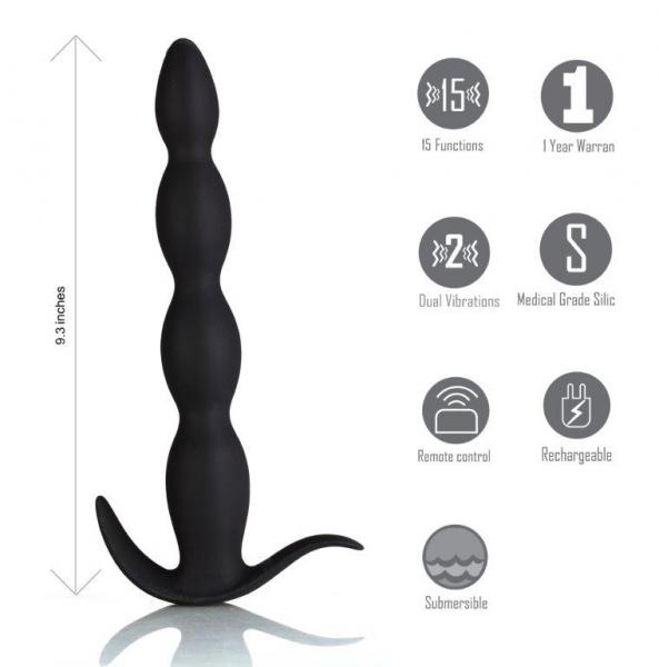 Mason Silicone Anal Plug Remote Control Black Sex Toy Product