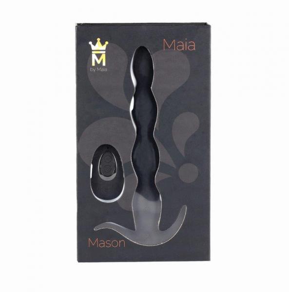 Mason Silicone Anal Plug Remote Control Black Sex Toy Product