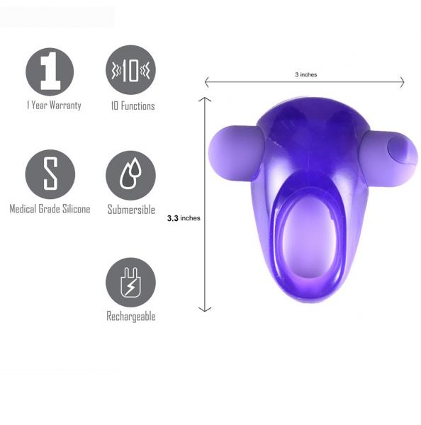 Casey Vibrating Erection Enhancer Ring Purple Sex Toy Product