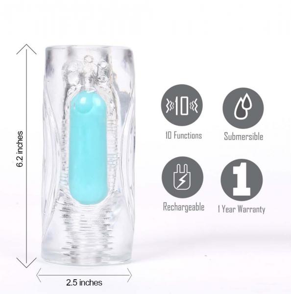 Aster Clear Stroker W/ Rechargeable Bullet Sex Toy Product