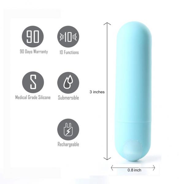 Jessi Super Charged Mini Bullet Vibrator Blue  Sex Toy Product