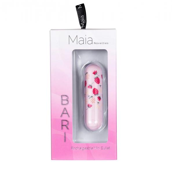 Bari Super Charged Mini Bullet W/ Strawberry Pattern Sex Toy Product