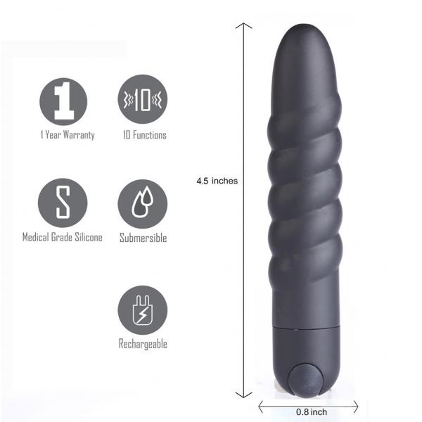 Lola Rechargeable Twisty Bullet Black Sex Toy Product
