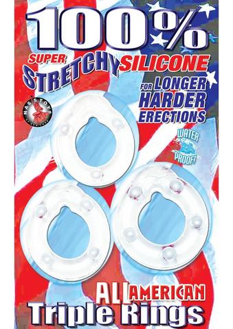 All American Triple Rings - Clear Sex Toy Product