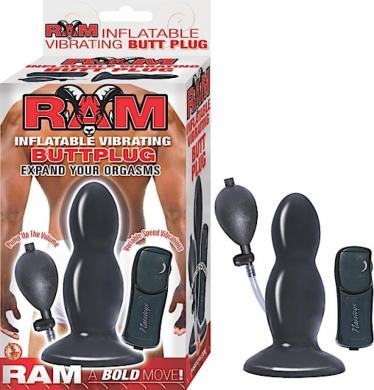 Ram Inflatable Vibrating Butt Plug - Black	 Sex Toy Product