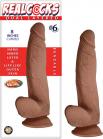 Real Cocks Dual Layered #6 Brown Curved 8 inches Dildo Sex Toy Product