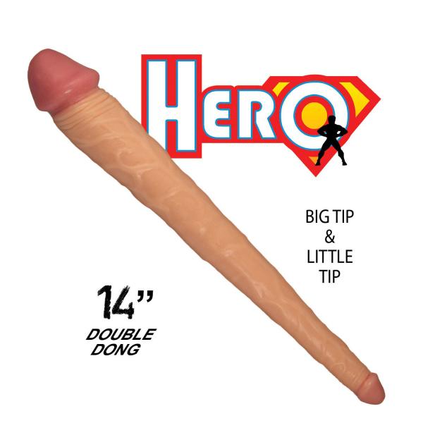 Hero 14in Double Dong White Sex Toy Product