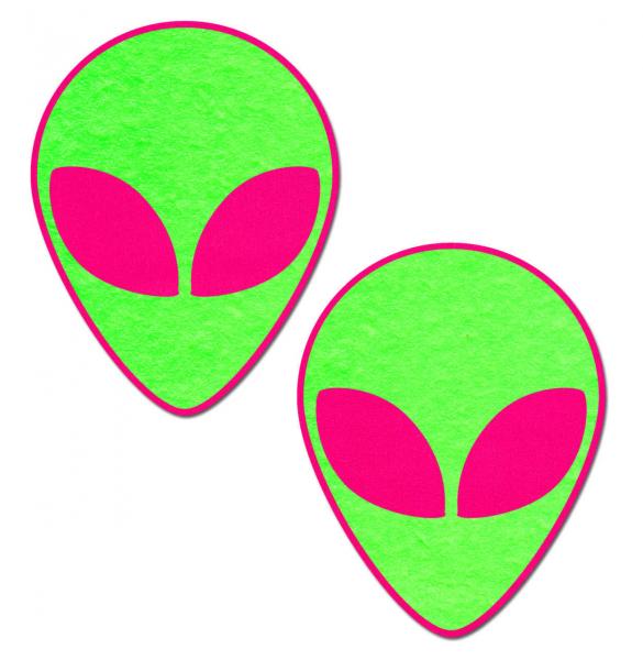 Pastease Neon Glowing Green Alien On Neon Pink Sex Toy Product