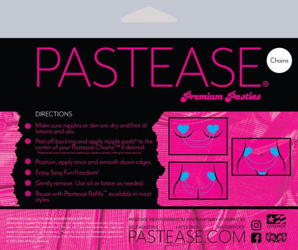 Gold Shattered Disco Ball Heart With Gold Chains Pasties Sex Toy Product