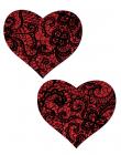 Pastease Red Glitter Heart W/ Black Lace Overlay Sex Toy Product