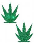 Pot Leaf Green Glitter Pasties Sex Toy Product