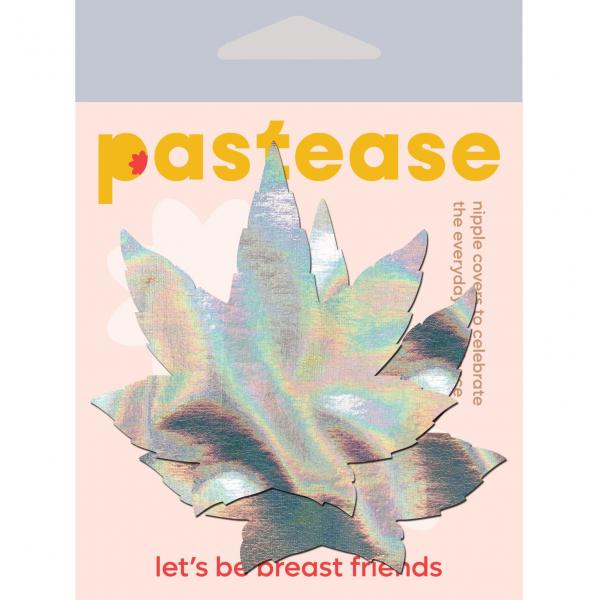 Pastease Indica Pot Leaf Silv Holographic Weed Nipple Pasties Sex Toy Product