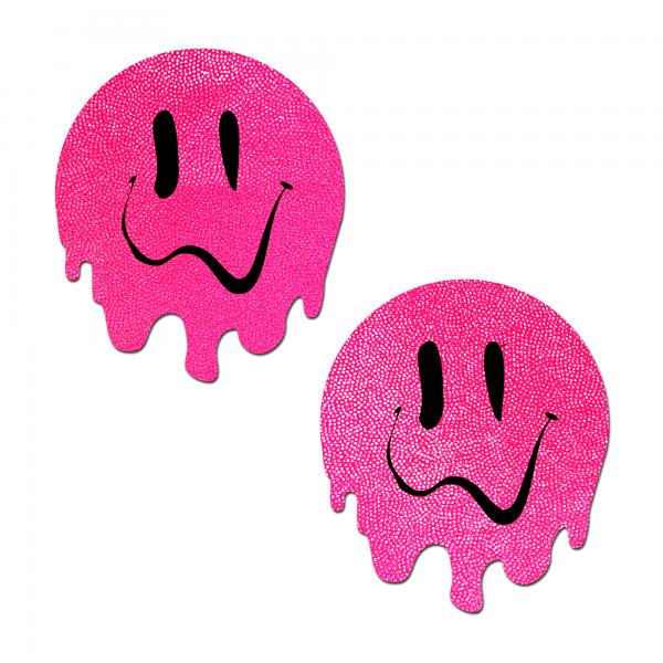 Pastease Melty Smiley Face Neon Pink Pasties Sex Toy Product