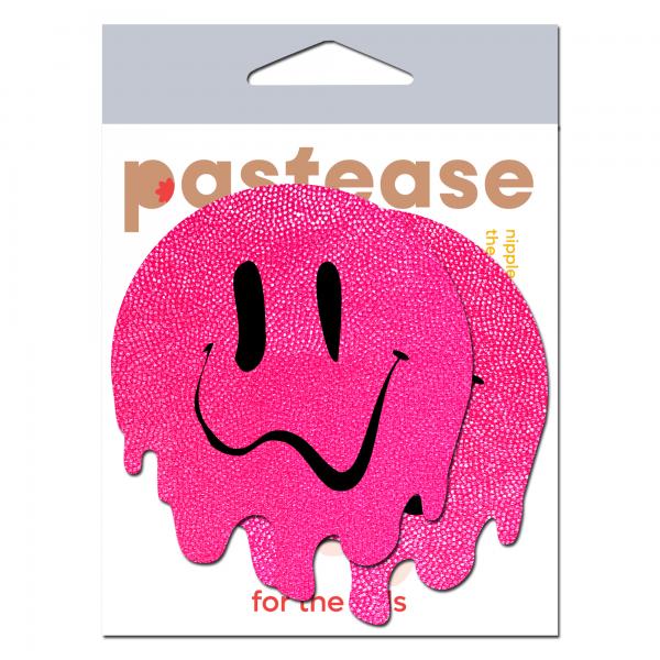 Pastease Melty Smiley Face Neon Pink Pasties Sex Toy Product