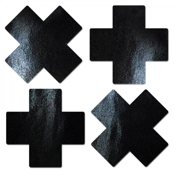 Pastease Petite Plus X Faux Latex Black Crosses Sex Toy Product
