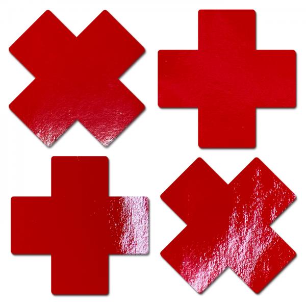Pastease Petite Plus X Faux Latex Red Crosses Sex Toy Product