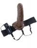 8 inches Vibrating Hollow Strap On Brown Sex Toy Product Image 2