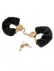 Deluxe Furry Cuffs Black Handcuffs Sex Toy Product