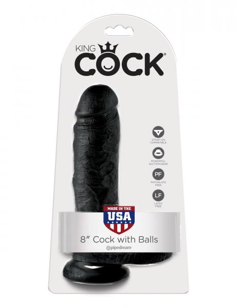 King Cock 8" Cock - Black Sex Toy Product