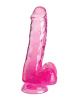 King Cock Clear 6in W/ Balls Pink Sex Toy Product Image 2