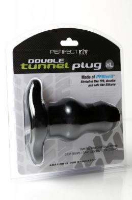 Double Tunnel Plug X-Large Black Sex Toy Product