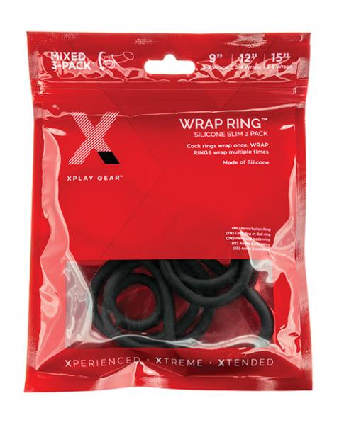 Xplay 3 Pk Silicone Slim Wrap Ring (9 12 15) Sex Toy Product