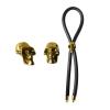 Bolo Lasso Cock Ring Gold Skull Bead Black Sex Toy Product Image 1