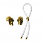 Bolo C-Ring Lasso Gold Skull Bead Silicone White Sex Toy Product