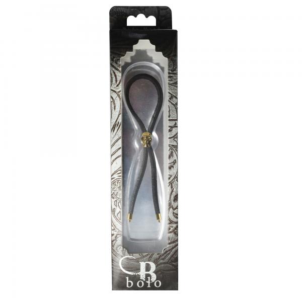 C-Cing Lasso Gold Skull Bead Leather Strap Black Sex Toy Product