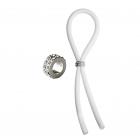 Bolo C-Ring Lasso Diamond Gems Bead Silicone White Sex Toy Product