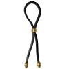 C-ring Lasso Gold Bead Slider W/ Gold Skull Tips Leather Sex Toy Product Image 3
