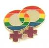 Gaysentials Lapel Pin Rainbow Double Female Sex Toy Product Image 1