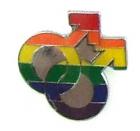 Gaysentials Lapel Pin Rainbow Double Male Sex Toy Product