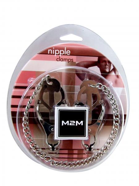 M2M Nipple Clamps Jaws With Chain Chrome Sex Toy Product