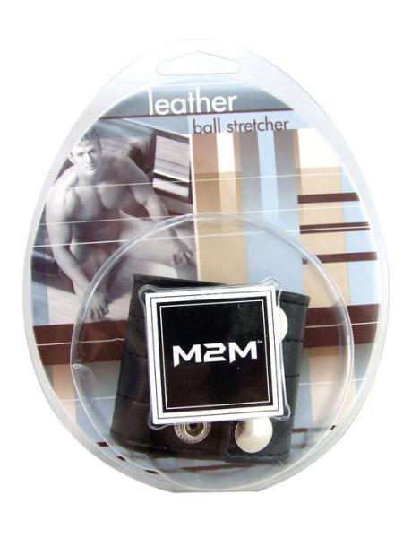 M2M Ball Stretcher Leather 2 inches Black  Sex Toy Product