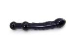 Boro Glass Veined Prostate Probe with Handle Black Sex Toy Product