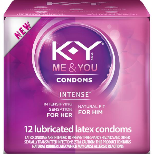 K-Y Me & You Intense Lubricated Latex Condoms 12 Count Sex Toy Product